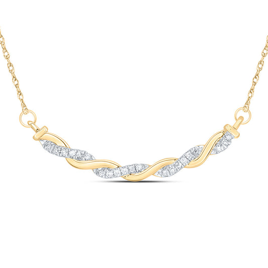 10kt Yellow Gold 1/10 Cttw Natural Diamond 8.10mm Necklace, Length: 18 Inch