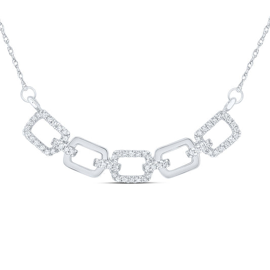 10kt White Gold 1/4 Cttw Natural Diamond 11.40mm Cuban Necklace, Length: 18 Inch