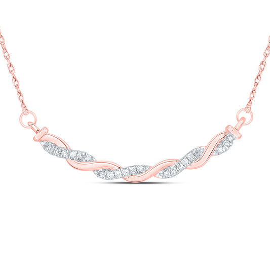 10kt Rose Gold 1/10 Cttw Natural Diamond Cn8.10mm Necklace, Length: 18 Inch