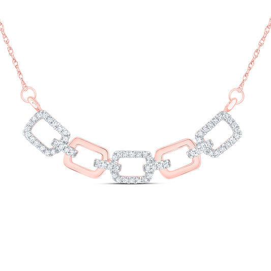 10kt Rose Gold 1/4 Cttw Natural Diamond 11.40mm Cuban Necklace, Length: 18 Inch