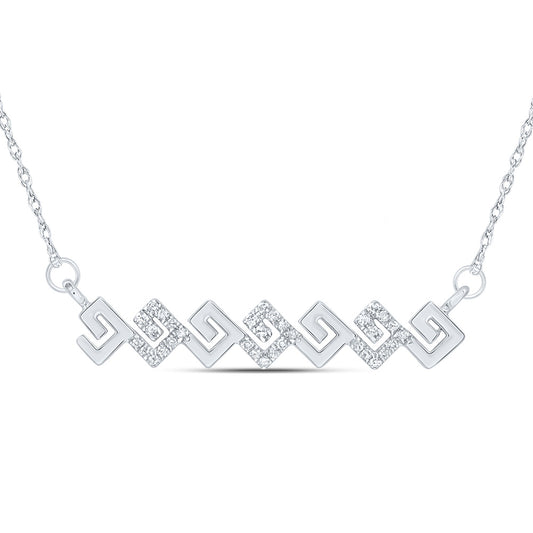 10kt White Gold 1/10 Cttw Natural Diamond 5.50mm Necklace, Length: 18 Inch