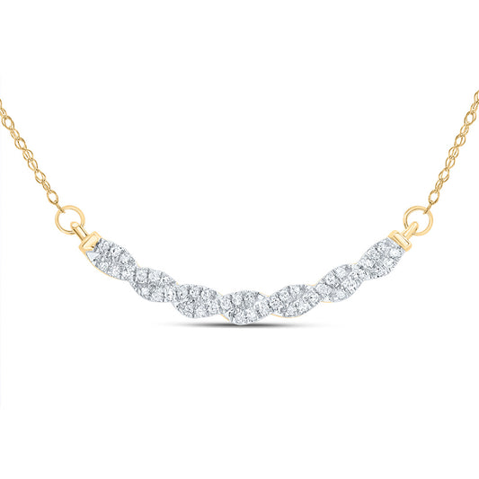 10kt Yellow Gold 1/5 Cttw Natural Diamond 8.10mm Necklace, Length: 18 Inch
