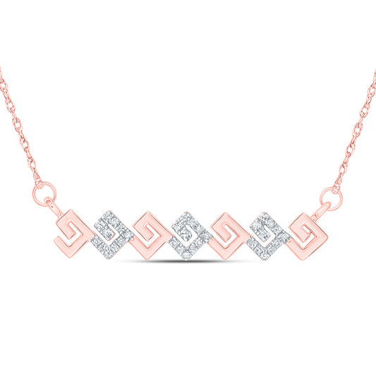 10kt Rose Gold 1/10 Cttw Natural Diamond 5.50mm Necklace, Length: 18 Inch