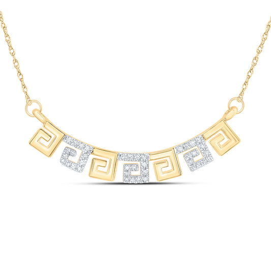 10kt Yellow Gold 1/8 Cttw Natural Diamond 10.10mm Necklace, Length: 18 Inch