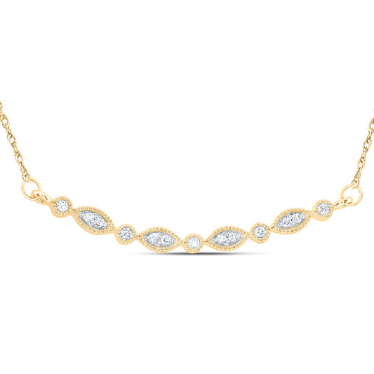 10kt Yellow Gold 1/8 Cttw Natural Diamond 8.30mm Necklace, Length: 18 Inch