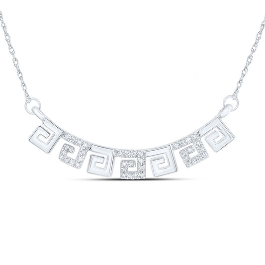 10kt White Gold 1/8 Cttw Natural Diamond 10.10mm Necklace, Length: 18 Inch