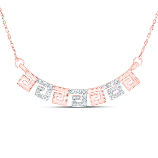 10kt Rose Gold 1/8 Cttw Natural Diamond 10.10mm Necklace, Length: 18 Inch