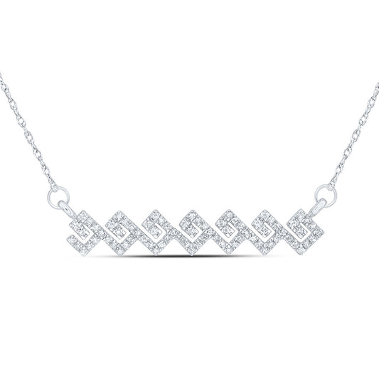 10kt White Gold 1/4 Cttw Natural Diamond 5.50mm Necklace, Length: 18 Inch