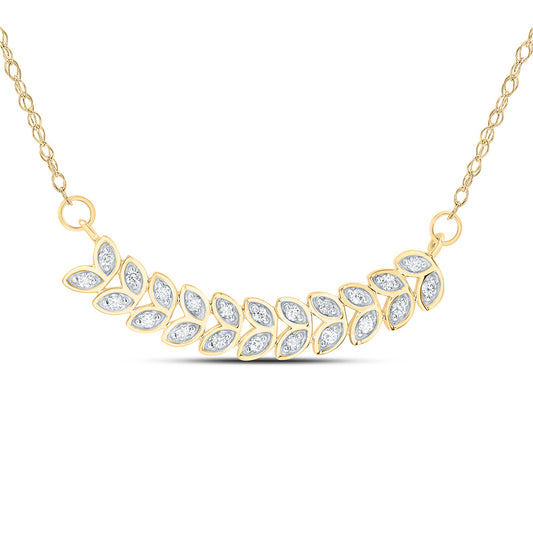 10kt Yellow Gold 1/6 Cttw Natural Diamond 9.70mm Necklace, Length: 18 Inch