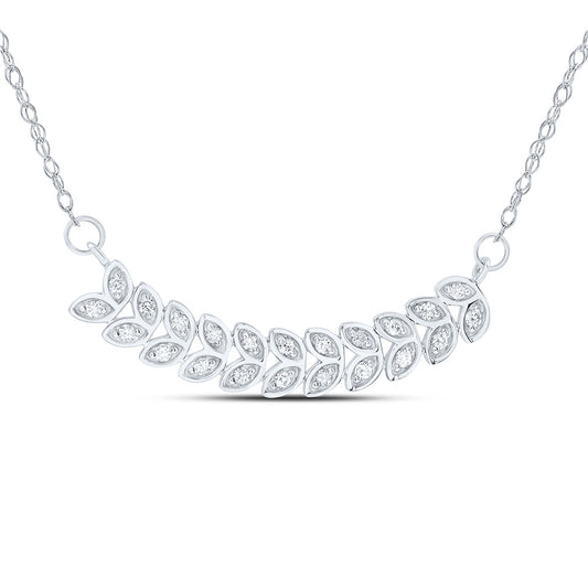10kt White Gold 1/6 Cttw Natural Diamond 9.70mm Necklace, Length: 18 Inch