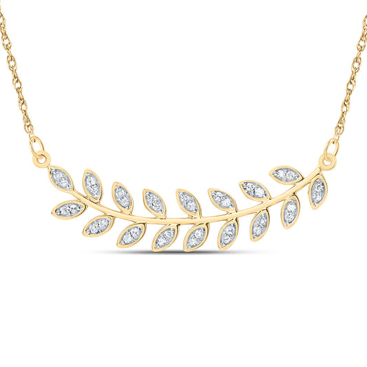 10kt Yellow Gold 1/8 Cttw Natural Diamond 9.70mm Necklace, Length: 18 Inch