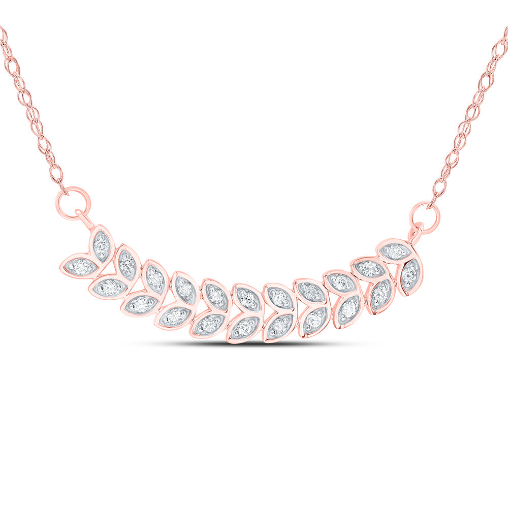 10kt Rose Gold 1/6 Cttw Natural Diamond 9.70mm Necklace, Length: 18 Inch