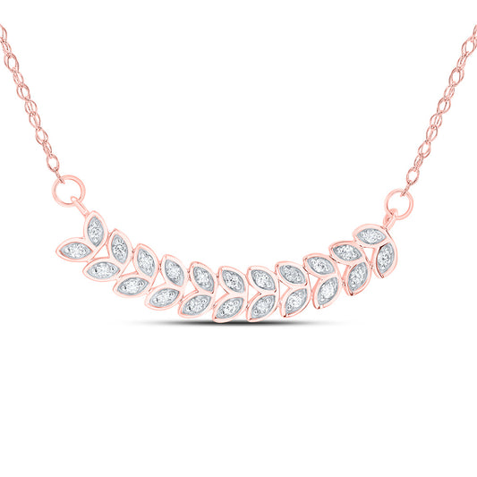 10kt Rose Gold 1/6 Cttw Natural Diamond 9.70mm Necklace, Length: 18 Inch
