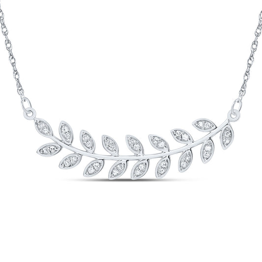 10kt White Gold 1/8 Cttw Natural Diamond 9.70mm Necklace, Length: 18 Inch
