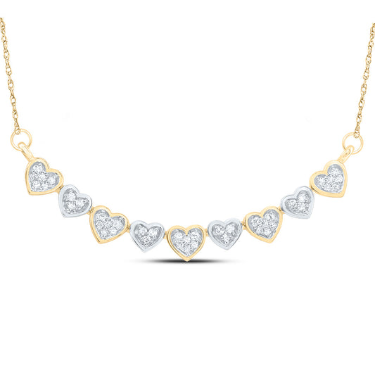 10kt Yellow Gold 1/5 Cttw Natural Diamond Heart Necklace, Length: 18 Inch