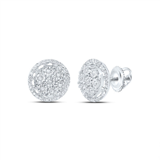 10kt White Gold 1/3 Cttw Natural Diamond Round Stud Earring