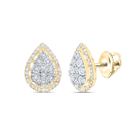 10kt Yellow Gold 1/4 Cttw Natural Diamond Pear Earring