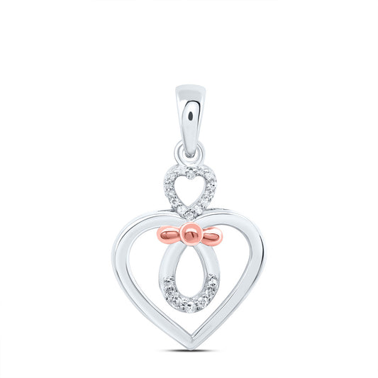 Sterling Silver 1/20 Cttw Natural Diamond Heart Pendant