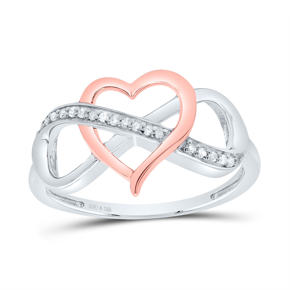 Sterling Silver 1/12 Cttw Natural Diamond Infinity Heart Wedding Engagement Anniversary Ring, Women Size: 5-9