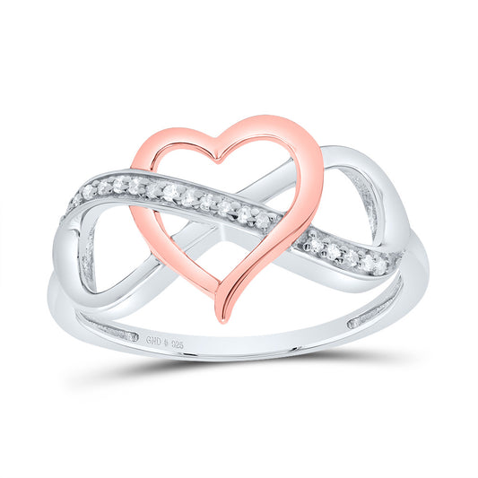 Sterling Silver 1/12 Cttw Natural Diamond Infinity Heart Wedding Engagement Anniversary Ring, Women Size: 5-9