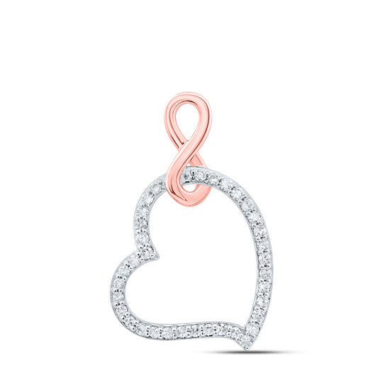 10kt Rose Gold 1/6 Cttw Natural Diamond Fashion Heart Infinity Pendant