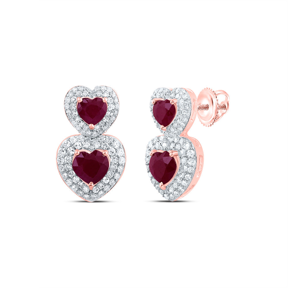 14kt Yellow Or White Or Rose Gold Natural Diamond Hs Natural Gem Fashion Heart Earring