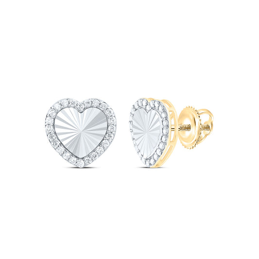 10kt Yellow Or White Gold Natural Diamond Fashion Heart Earring