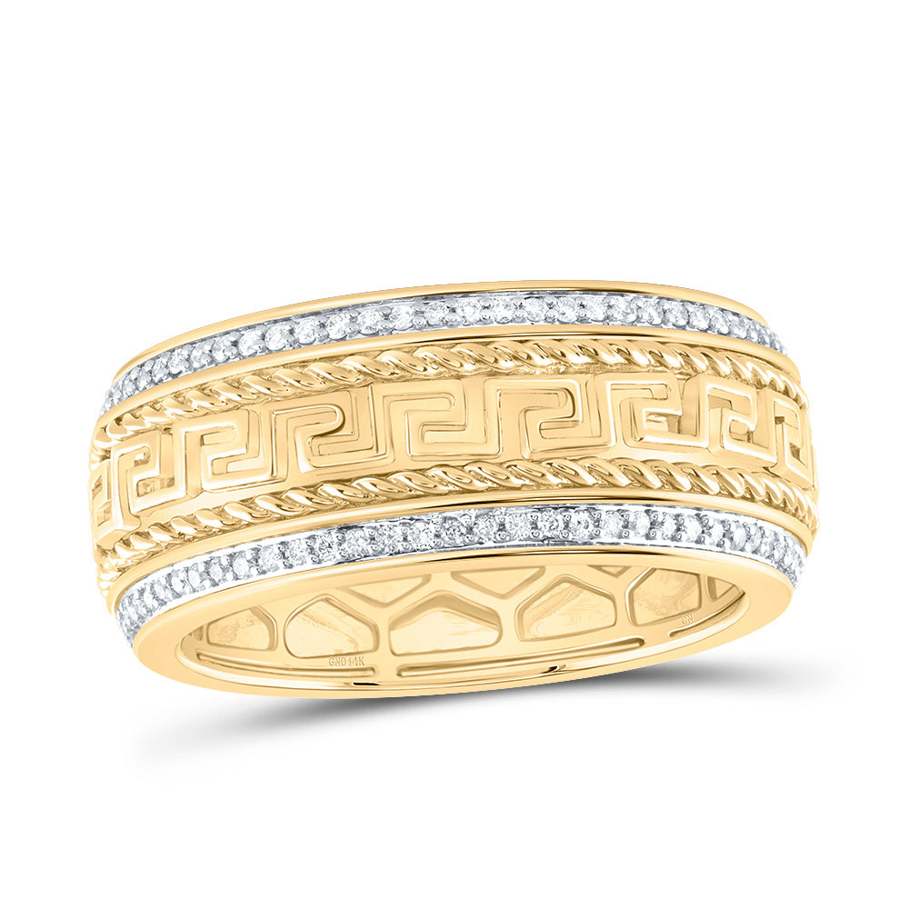 14kt Yellow Gold 1/2 Cttw Natural Diamond Mens Band, Men Size: 8-12
