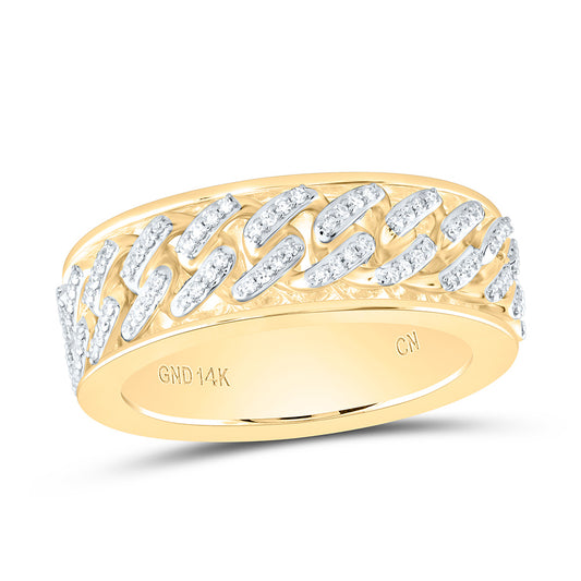 14kt Yellow Gold 1/2 Cttw Natural Diamond Mens Band, Men Size: 8-12