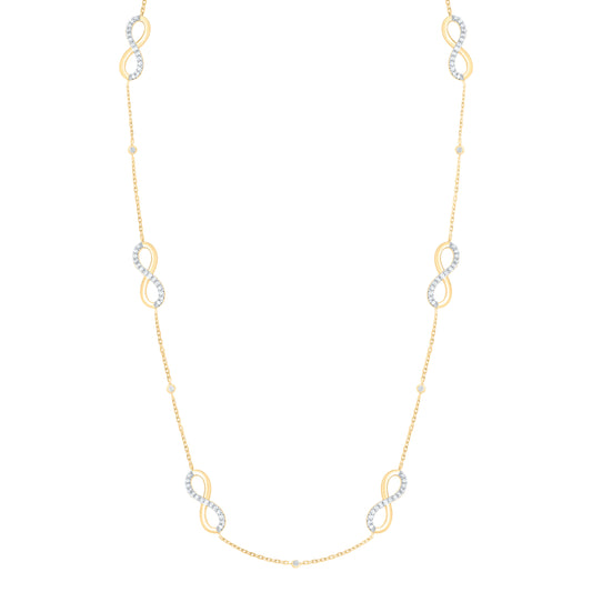 10kt Yellow Gold 3/8 Cttw Natural Diamond Infinity Necklace, Length: 16 Inch