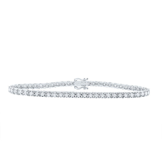 10kt White Gold 1 3/4 Cttw Natural Diamond Fashion Tennis Bracelet, Length: 7 Inch