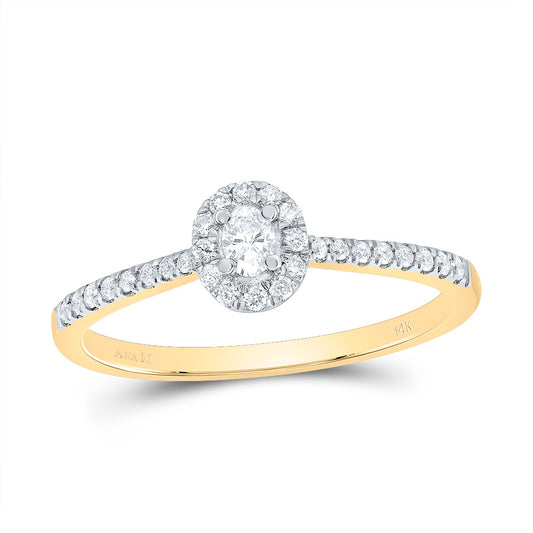 14kt Yellow Gold 1/4 Cttw Natural Diamond Ana M Fashion Promise Oval Wedding Engagement Anniversary Ring, Women Size: 5-9