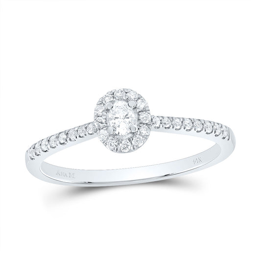 14kt White Gold 1/4 Cttw Natural Diamond Ana M Fashion Promise Oval Wedding Engagement Anniversary Ring, Women Size: 5-9