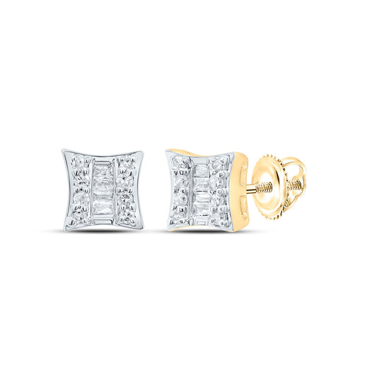 10kt Yellow Gold 1/8 Cttw Natural Diamond Kite Earrings