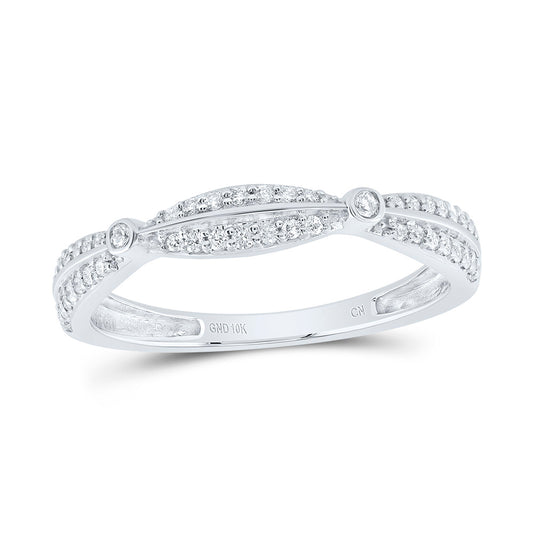 10kt White Gold 1/5 Cttw Natural Diamond Bridal Wedding Engagement Anniversary Ring, Women Size: 5-9