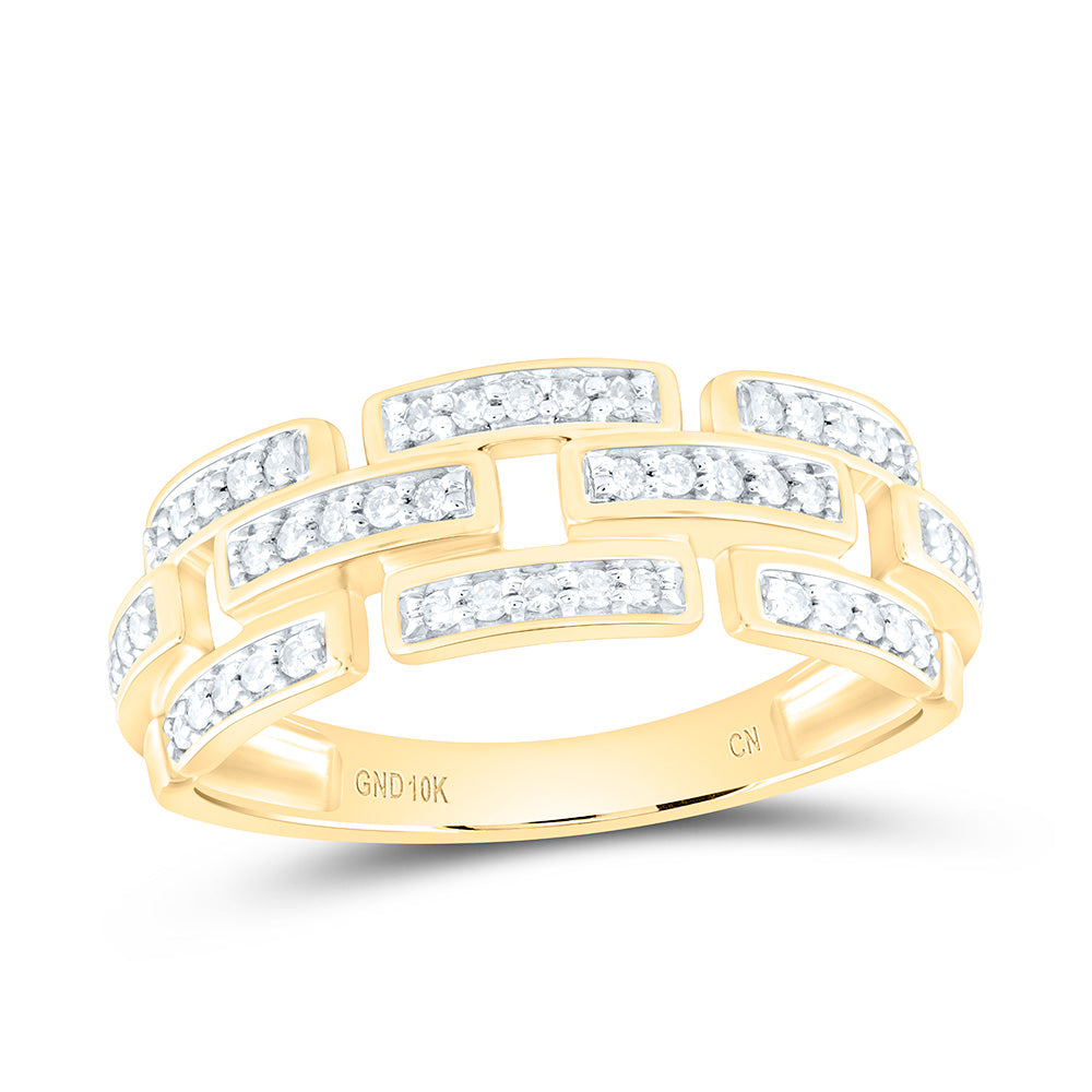 10kt Yellow Gold 1/5 Cttw Natural Diamond Bridal Wedding Engagement Anniversary Ring, Women Size: 5-9
