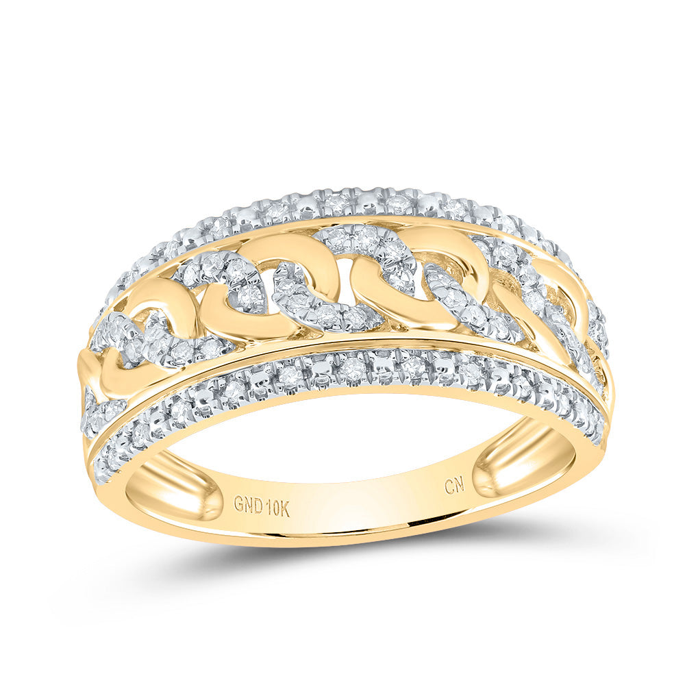 10kt Yellow Gold 1/4 Cttw Natural Diamond Bridal Wedding Engagement Anniversary Ring, Women Size: 5-9