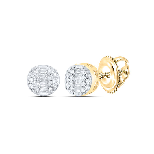 10kt Yellow Gold 1/6 Cttw Natural Diamond Round Stud Earring