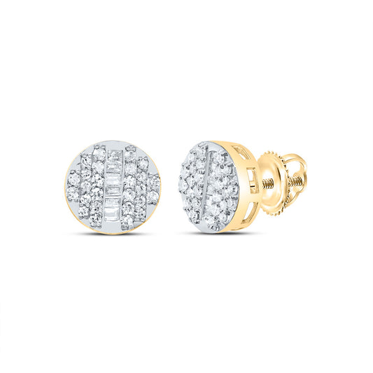 10kt Yellow Gold 1/4 Cttw Natural Diamond Round Stud Earring