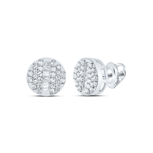 10kt White Gold 1/4 Cttw Natural Diamond Round Stud Earring