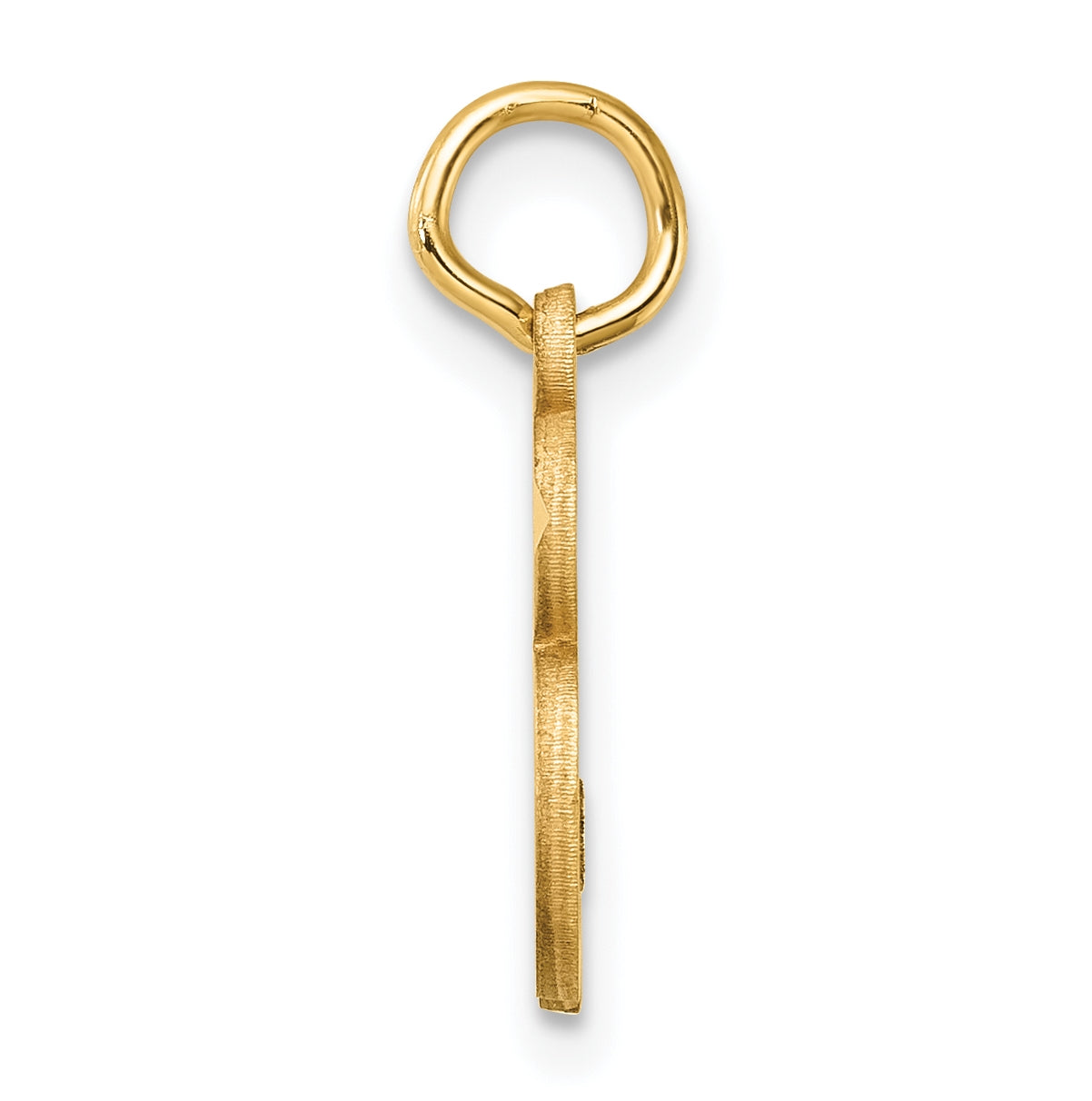 14K Yellow Gold Diamond-cut Letter B Initial Charm