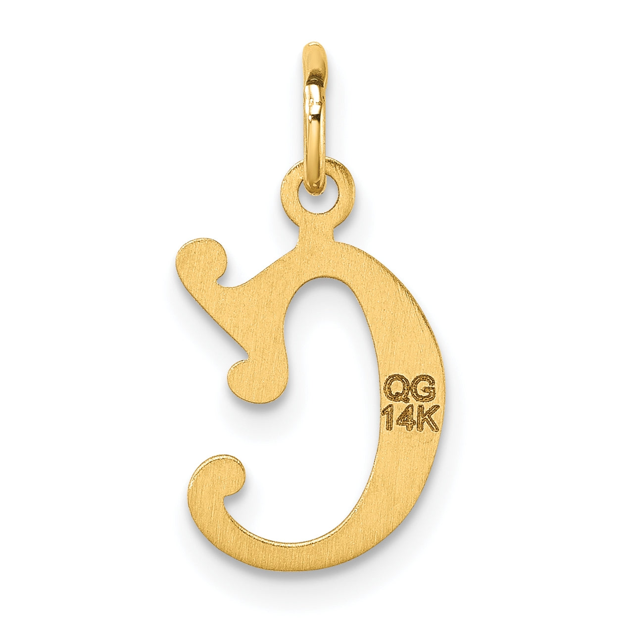 14K Yellow Gold Diamond-cut Letter C Initial Charm