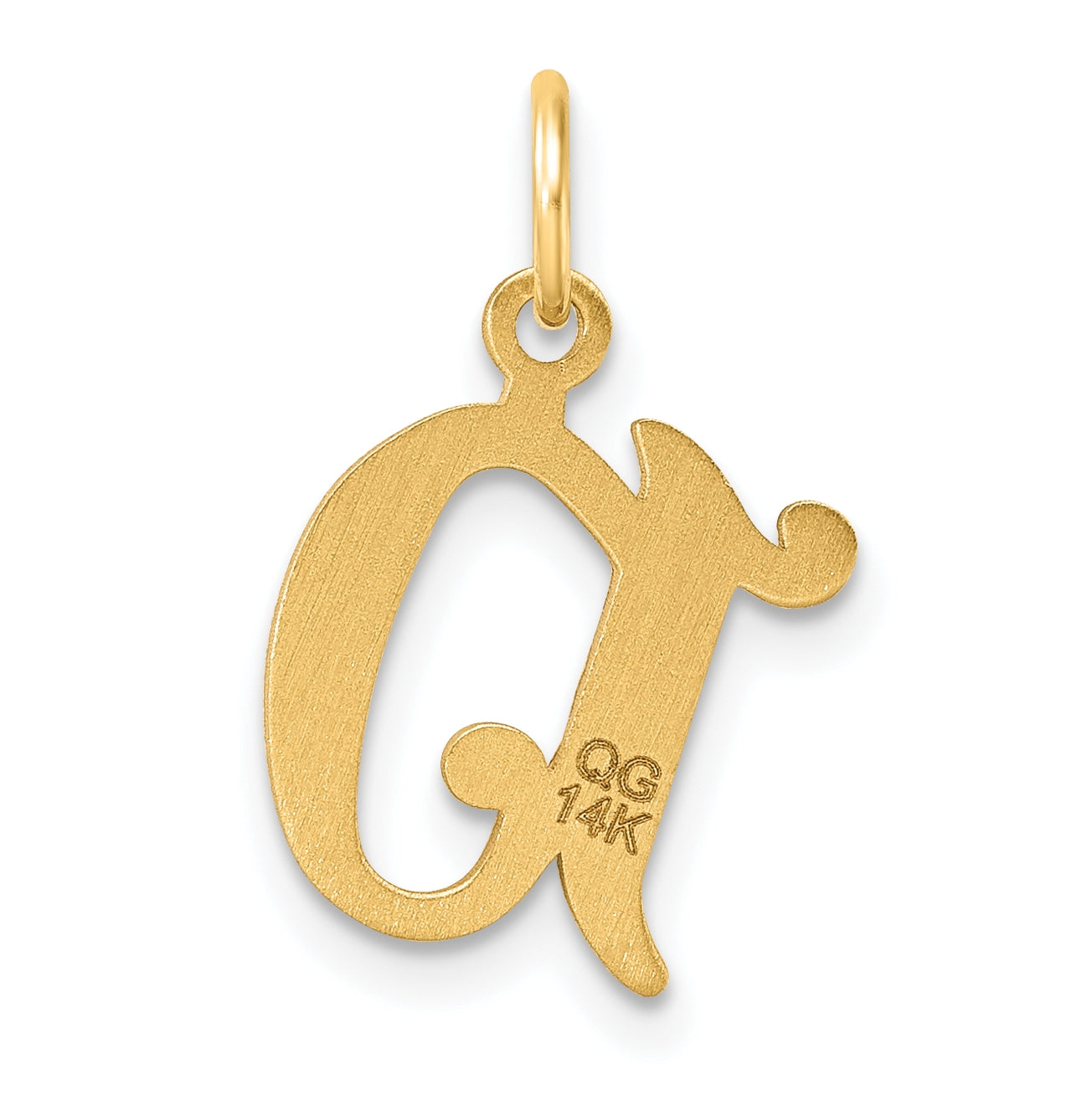 14K Yellow Gold Diamond-cut Letter D Initial Charm