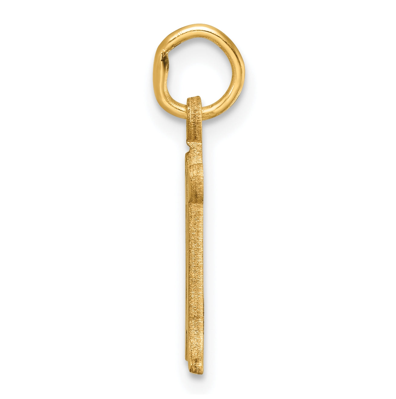14K Yellow Gold Diamond-cut Letter E Initial Charm