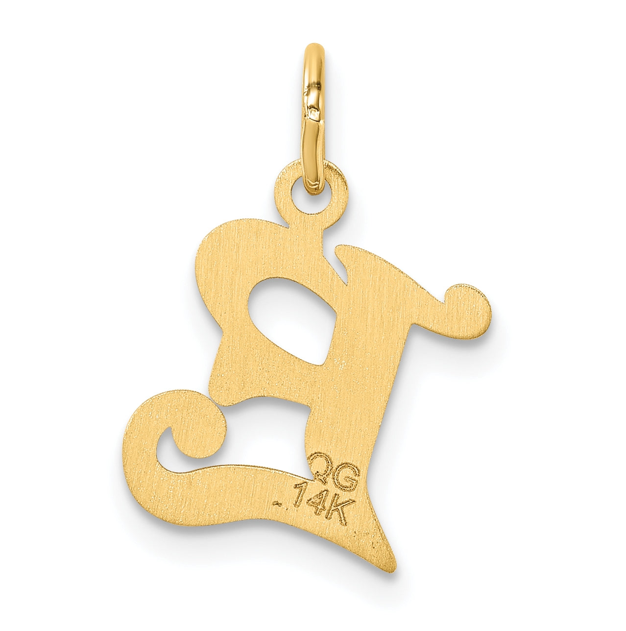 14K Yellow Gold Diamond-cut Letter E Initial Charm