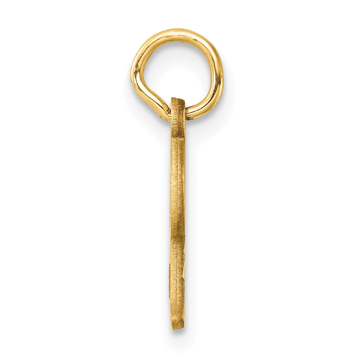 14K Yellow Gold Diamond-cut Letter F Initial Charm