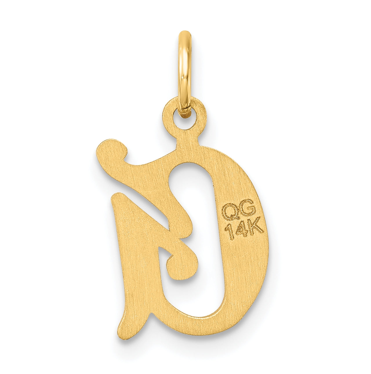14K Yellow Gold Diamond-cut Letter G Initial Charm