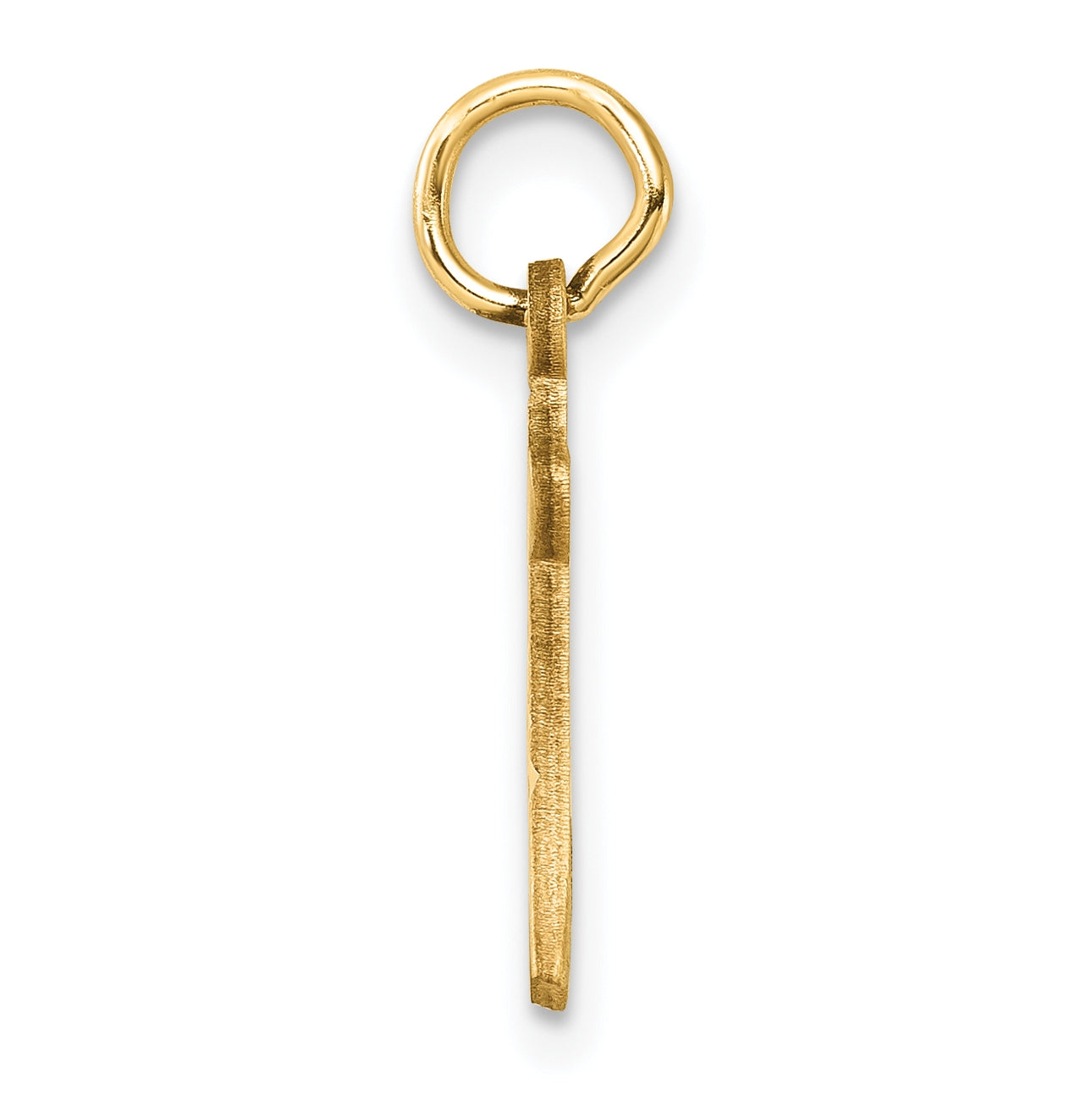 14K Yellow Gold Diamond-cut Letter H Initial Charm