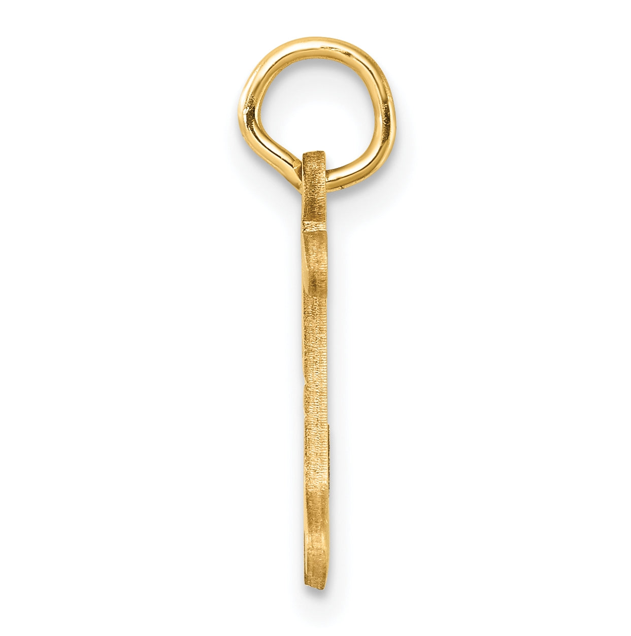14K Yellow Gold Diamond-cut Letter I Initial Charm