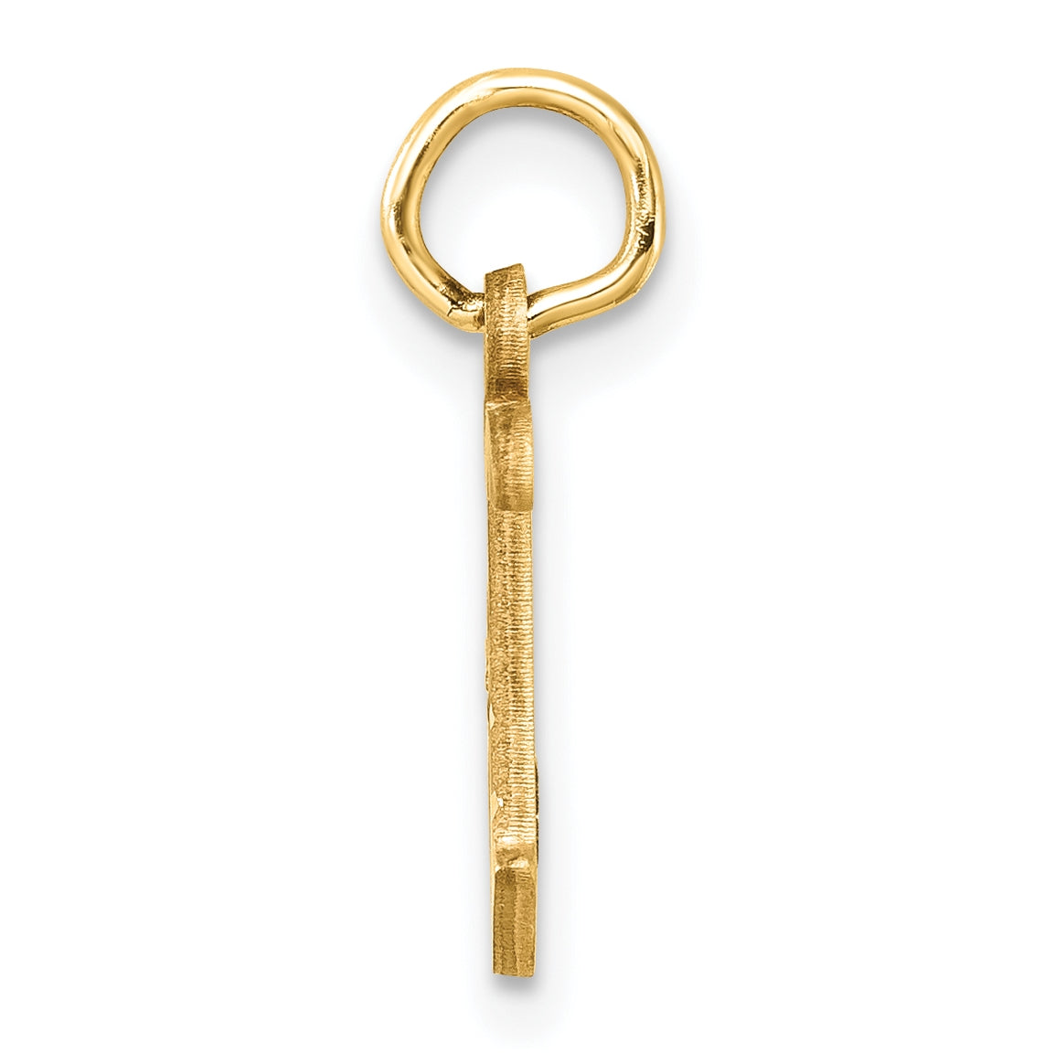14K Yellow Gold Diamond-cut Letter J Initial Charm